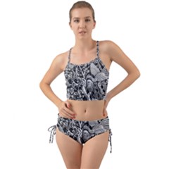 Black And White Pattern Texture Mini Tank Bikini Set by Celenk