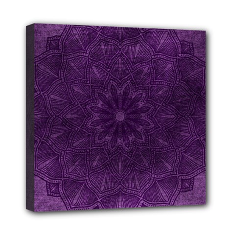 Background Purple Mandala Lilac Mini Canvas 8  X 8  by Celenk