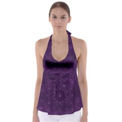 Background Purple Mandala Lilac Babydoll Tankini Top by Celenk