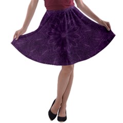 Background Purple Mandala Lilac A-line Skater Skirt by Celenk