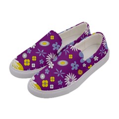 Floral Flowers Women s Canvas Slip Ons by Celenk