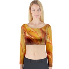 Flowers Leaves Leaf Floral Summer Long Sleeve Crop Top by Celenk