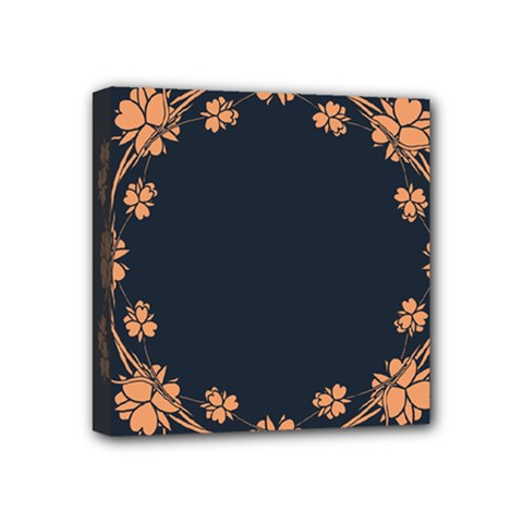 Floral Vintage Royal Frame Pattern Mini Canvas 4  X 4  by Celenk