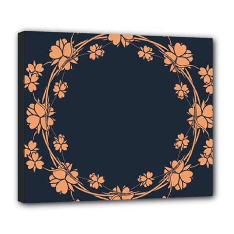 Floral Vintage Royal Frame Pattern Deluxe Canvas 24  X 20   by Celenk