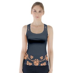 Floral Vintage Royal Frame Pattern Racer Back Sports Top by Celenk