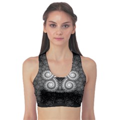 Fractal Filigree Lace Vintage Sports Bra by Celenk