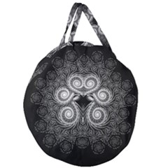 Fractal Filigree Lace Vintage Giant Round Zipper Tote