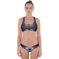 Fractal Filigree Lace Vintage Cross Back Hipster Bikini Set by Celenk