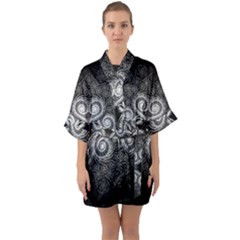 Fractal Filigree Lace Vintage Quarter Sleeve Kimono Robe