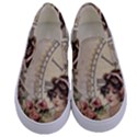 French Vintage Girl Roses Clock Kids  Canvas Slip Ons View1