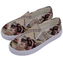 French Vintage Girl Roses Clock Kids  Canvas Slip Ons View2