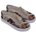 French Vintage Girl Roses Clock Kids  Canvas Slip Ons View3