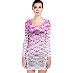 Halftone Dot Background Pattern Long Sleeve Bodycon Dress