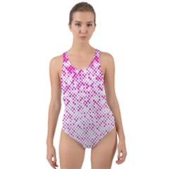 Halftone Dot Background Pattern Cut-out Back One Piece Swimsuit by Celenk