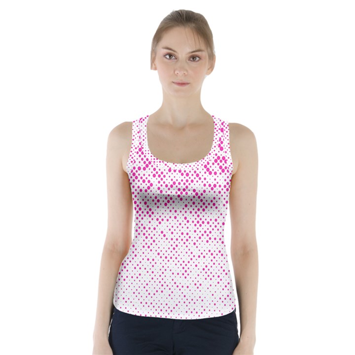 Halftone Dot Background Pattern Racer Back Sports Top