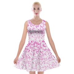 Halftone Dot Background Pattern Velvet Skater Dress by Celenk