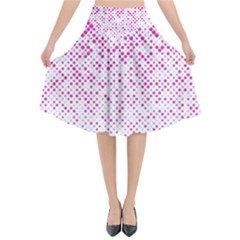 Halftone Dot Background Pattern Flared Midi Skirt by Celenk