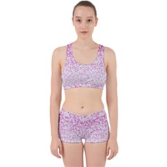 Halftone Dot Background Pattern Work It Out Sports Bra Set