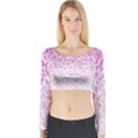 Halftone Dot Background Pattern Long Sleeve Crop Top View1