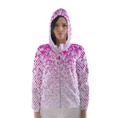 Halftone Dot Background Pattern Hooded Wind Breaker (women) by Celenk