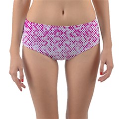 Halftone Dot Background Pattern Reversible Mid-waist Bikini Bottoms