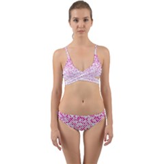 Halftone Dot Background Pattern Wrap Around Bikini Set by Celenk