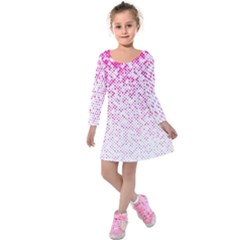 Halftone Dot Background Pattern Kids  Long Sleeve Velvet Dress by Celenk