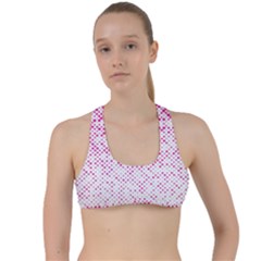 Halftone Dot Background Pattern Criss Cross Racerback Sports Bra