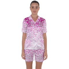 Halftone Dot Background Pattern Satin Short Sleeve Pyjamas Set