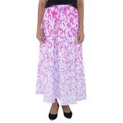 Halftone Dot Background Pattern Flared Maxi Skirt