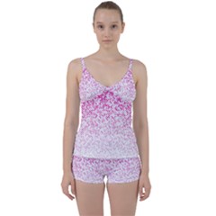 Halftone Dot Background Pattern Tie Front Two Piece Tankini