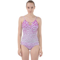 Halftone Dot Background Pattern Cut Out Top Tankini Set