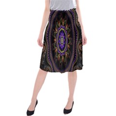 Fractal Vintage Colorful Decorative Midi Beach Skirt