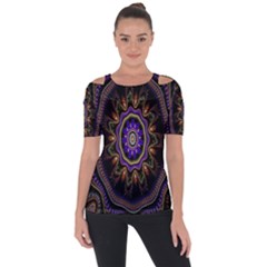 Fractal Vintage Colorful Decorative Short Sleeve Top by Celenk