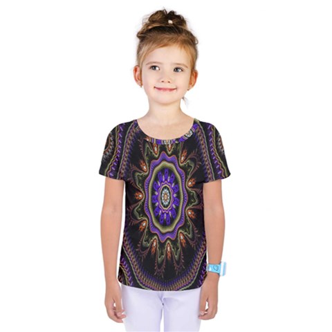 Fractal Vintage Colorful Decorative Kids  One Piece Tee by Celenk