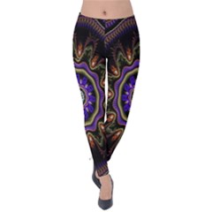 Fractal Vintage Colorful Decorative Velvet Leggings by Celenk