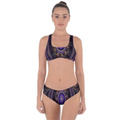 Fractal Vintage Colorful Decorative Criss Cross Bikini Set