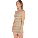 Vintage Beige Music Notes Bodycon Dress View2