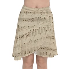 Vintage Beige Music Notes Chiffon Wrap by Celenk