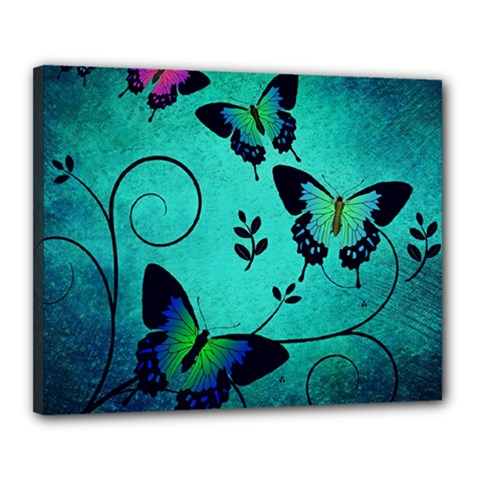 Texture Butterflies Background Canvas 20  X 16  by Celenk