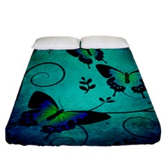 Texture Butterflies Background Fitted Sheet (california King Size) by Celenk