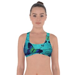 Texture Butterflies Background Got No Strings Sports Bra