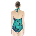 Texture Butterflies Background Halter Swimsuit View2