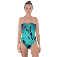 Texture Butterflies Background Tie Back One Piece Swimsuit