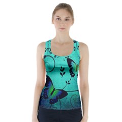 Texture Butterflies Background Racer Back Sports Top by Celenk