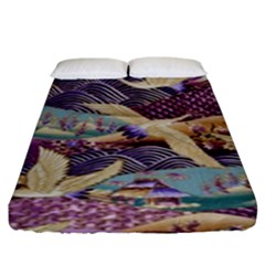 Textile Fabric Cloth Pattern Fitted Sheet (king Size) by Celenk