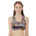 Textile Fabric Cloth Pattern Sports Bra with Border View1