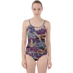 Textile Fabric Cloth Pattern Cut Out Top Tankini Set