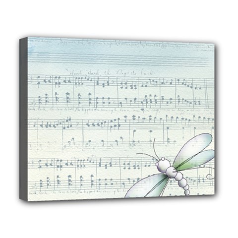 Vintage Blue Music Notes Deluxe Canvas 20  X 16   by Celenk