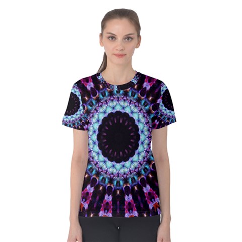 Kaleidoscope Shape Abstract Design Women s Cotton Tee by Celenk